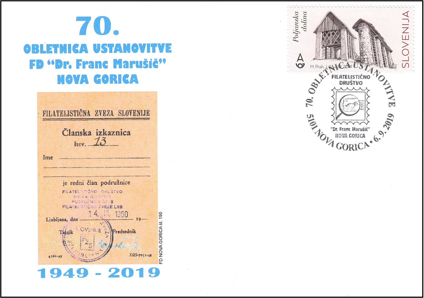 70. OBLETNICA USTANOVITVE FILATELISTIČNEGA DRUŠTVA